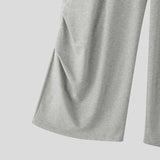 Wiaofellas  -  Men Pants Solid Color Drawstring Joggers Workout Casual Sweatpants Men Streetwear Loose Fashion Male Long Trousers