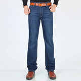 WIAOFELLAS  -  Extra Long Pants 117CM Tall Men 195CM Plus Size 42 44 46 Classic Blue Stretched High Waisted Elastic Trousers Denim Slim Jeans