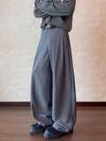 WIAOFELLAS  -  American High Street Casual Pants Men Women Autumn Winter Loose Drapey Slimming Floor-Length Knife- Wide Leg Trousers