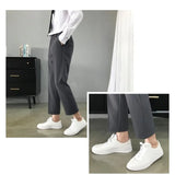 WIAOFELLAS  -  Size 27-36 Men Pants Ankle Length Spring Summer Autumn Fashion Casual Cotton Slim Straight Long Chinos Slacks Business Black