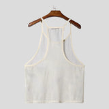 WIAOFELLAS  -  Men Tank Tops Mesh Sleeveless Hollow Out Casual Male Vests Streetwear 2025 Solid See Through Summer Sexy Men Clothing