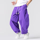 Wiaofellas  -  Oversized Men Wide Leg Pants Elastic Waist Joggers Trousers Male Casual Harem Pants Baggy Fashion Men Sweatpants Large Size 5XL