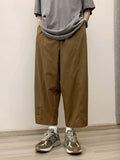 WIAOFELLAS  -  Khaki y Pants Summer Thin Workwear Men Oversize Retro Nine Points Lantern Pants Loose Fit Harajuku Sle Straight Leg