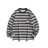 WIAOFELLAS  -  Spring Men's T-shirt Retro Striped Casual Tshirt Hip Hop Long Sleeve T-shirt Men Streetwear Harajuku Tees Top Oversized T-shirts