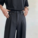 WIAOFELLAS  -  Black Oversized Suit Pants Men Fashion Social Mens Dress Pants Korean Loose Straight Wide Leg Pants Mens Office Formal Trousers