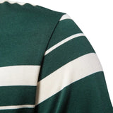2023 Autumn New Polo Collar Stripe Men's Fashion Casual Long Sleeved T-shirt