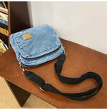 WIAOFELLAS  -  Canvas cash register shoulder messenger bag multi-layer cloth bag unisex wallet