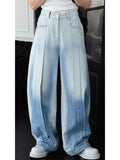 WIAOFELLAS  -  American Heritage Jeans 2025 Wide Leg Vintage Wash Unisex Oversized Denim Pants Artisanal Detailing Spring Summer Essential