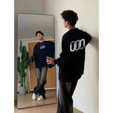 WIAOFELLAS  -  American Sweatshirt Black Round Neck Cotton Long-sleeved T-shirt Men's Inner Bottom Shirt Autumn and Winter Comfortable Pullover
