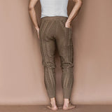 Wiaofellas  -  Mens Slim-Fitting Twists Pattern Casual Knitted Pants Autumn Winter Genderless Fashion Trend Knitted Ribbed Cuff Trousers Unisex