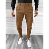 WIAOFELLAS  -  New Men's Business Casual Skinny Stretch Slim Fit Pencil Pants Trousers Fashion Waterproof Elasticity Waist Solid Jogging Pants