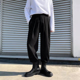 Wiaofellas Solid Loose Trousers Spring Autumn Men's All-match Fashion Casual Loose Feet Boots Suit Pants Sports Four Seasons Beam Overalls