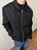 WIAOFELLAS  -  Men Clothing Jacket New High-end Advanced Designed Niche Chic Temperature Americian Carved and Embroidered Western Lapel Jacket
