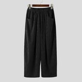 Wiaofellas  -  Men Striped Pants Loose Elastic Waist Joggers Casual Trousers Men Streetwear Baggy Fashion Leisure Male Long Pants