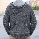 Wiaofellas  -  Mens Long-Sleeved Hooded Sweatshirt Street Trend Pullover Top Autumn And Winter Fashion Casual Loose Knitted Thick-Knit Hoodie