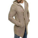 WIAOFELLAS  -  Fashion Men's Oversized Sweater Autumn Winter Coat Casual Long Sleeve Knitted Sweater Men Solid Cardigan Male Hooded Windbreaker