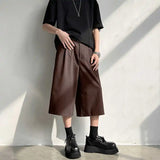 Wiaofellas  -  Summer Thin Straight Leg Seven-Foot Men's Casual Sports Shorts Trendy Youth Travel Pure Color No Ironing Treatment