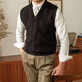 WIAOFELLAS  -  Men's Casual Sweater Vest Warm and Comfortable Vest in Autumn and Winter Solid Color Sweater Vest Casual Fashion Warm Top