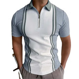 Wiaofellas  -  3D Printed Zippered  Shirt Short Sleeve Polyester Fiber Breathable Casual Fashion Youth  Ultra Short Length Design
