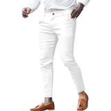 Wiaofellas  -  Men's Twill Cotton Stretch Fashion Youth Street Slim Pencil Skinny Pants