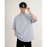 WIAOFELLAS  -  Summer Men's Oversized Short-Sleeve Shirt – Loose Fit Casual Tee, Light Blue/Deep Blue (M-5XL) Young Pullover