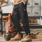 Wiaofellas  -  American Thin Cargo Pants Men's Spring New Loose Straight Leg Casual Summer Leg Pants