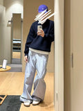 WIAOFELLAS  -  American Retro Striped Loose Wide Leg Pants Men Women Casual Straight Leg Floor Length Trousers Comfortable Draped Feel