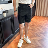 Wiaofellas  -  Summer Slim Fit Casual Shorts Men's Retro Denim Five Quarter Pants Versatile Casual Business Pants Comfortable Men Clothing