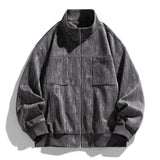 Wiaofellas  -  Spring Oversize Bomber Jacket Men Striped Coat Fashion Korean Streetwear Zip Up Outerwear High Quality Tops Clothing Male