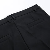 Wiaofellas  -  Style Korean Fashion Nine Point Trousers Men's Spring New Slim Straight Mid Waist Solid Color Suit Pants Male Tide
