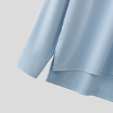 WIAOFELLAS  -  Men T Shirt Solid Color O-neck Long Sleeve Casual Male Tee Tops Streetwear Loose Knitted Fashion Men Clothing S-5XL 2026