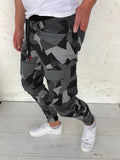 Wiaofellas  -  Men quick dry sweatpants camouflage sports pants slim elastic multi-pocket cargo pants men's fitness running training trousers