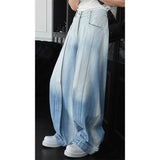 WIAOFELLAS  -  American Heritage Jeans 2025 Wide Leg Vintage Wash Unisex Oversized Denim Pants Artisanal Detailing Spring Summer Essential