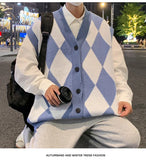 WIAOFELLAS  -  New Autumn Winter Fashion Trend Casual Vneck Cardigan Vest For Men Highquality Korean Version Loose Comfortable Versatile Jacket