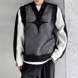 WIAOFELLAS  -  Niche Design Men's Tank Tops V-neck Sleeveless Mesh Casual Top Pullover Solid Color Loose Male Vests Sexy Clothing