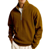 WIAOFELLAS  -  Spring Autumn New Men's Half Standing Collar Zipper Polo Sweatshirts Men Casual Pullovers Daily Sportswear Long Sleeve Clothing