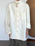Wiaofellas  -  Spring Fashion Mens Jacquard Shirt Tops Vintage Florals Embroidery Design Button Stand Collar Shirts Men Casual Cardigans