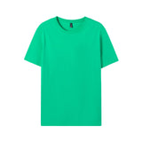 WIAOFELLAS  -  Pure Cotton Short Sleeve T-shirt Men's Round Neck Loose Solid Color Base Shirts Top Tees