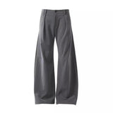 WIAOFELLAS  -  Fashion Summer Men's Solid Color Patchwork Design Casual Pants Trendy Loose High-waisted Wide Leg Trousers Male