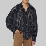 Wiaofellas  -  Spring Summer Men Leisure Perspective Tops Slim Fit Fashion Long Sleeve Sexy Shirt Solid Hawaiian Beach Streetwear Dress Shirts