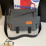 WIAOFELLAS  -  Retro messenger bag men's design simple shoulder bag fashion messenger bag students' class bag