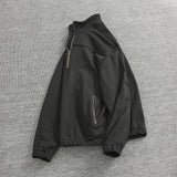WIAOFELLAS  -  Heavy trendy half zip open collar pullover men washed to make old black cotton knit wool autumn-winter thick coat