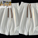 Wiaofellas  -  Men's Plus Size Pleated Ice Silk Quick-Dry Shorts Summer Lightweight Beach Loose Sports Casual Mid-Length Pants