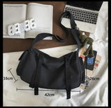 WIAOFELLAS  -  Unisex Oversized Crossbody Bag with Large Capacity and Street-Style Gothic Workmanship messenger bag men  canvas bag