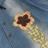 WIAOFELLAS  -  Flower Embroidery Short Sleeve Shirts Mens Summer Retro Streetwear Lapel Single Breasted Half-Sleeve Loose Shirts Cotton Tops