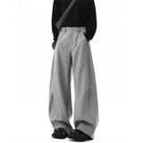 WIAOFELLAS  -  Deep ey Casual Men's Trousers Autumn Winter Straight Leg Wide Leg Drapey Loose Fit Suit Pants Busin Casual Sle