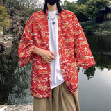 WIAOFELLAS  -  Japanese Style Men's Lightweight Kimono Jacket Dragon Print Kimono Cardigan New Arrival Street Shirt Harajuku Kimono Couple Tops