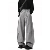 WIAOFELLAS  -  Deep ey Casual Men's Trousers Autumn Winter Straight Leg Wide Leg Drapey Loose Fit Suit Pants Busin Casual Sle
