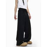 WIAOFELLAS  -  Khaki Black Suit Pants Men Fashion Society Mens Dress Pants Korean Loose Wide Leg Pants Mens Office Formal Trousers S-2XL
