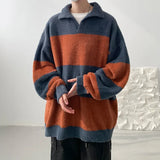 WIAOFELLAS  -  Men's Lapel Knit Pullover Knitted Sweater Large Size Spring Autumn Winter Warm Tops Youth Casual Polo Collar Pullover B221